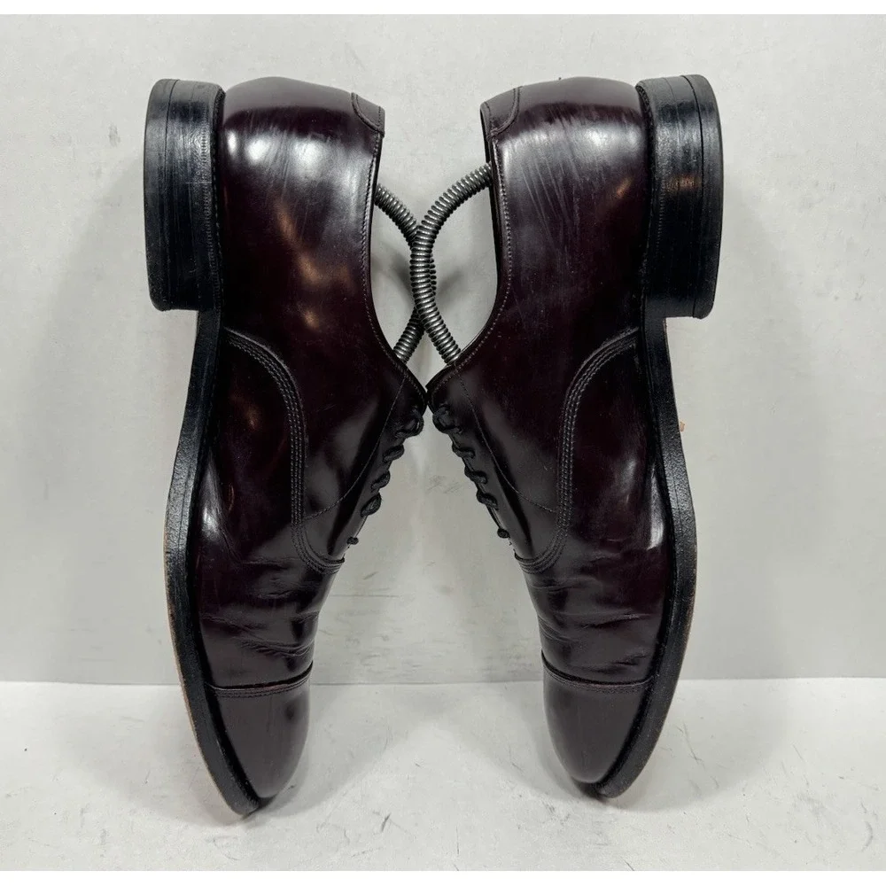 Allen Edmonds Park Avenue 5675 Cap Toe Oxfords‎ Mens Sz 9 D Burgundy Dress Shoes